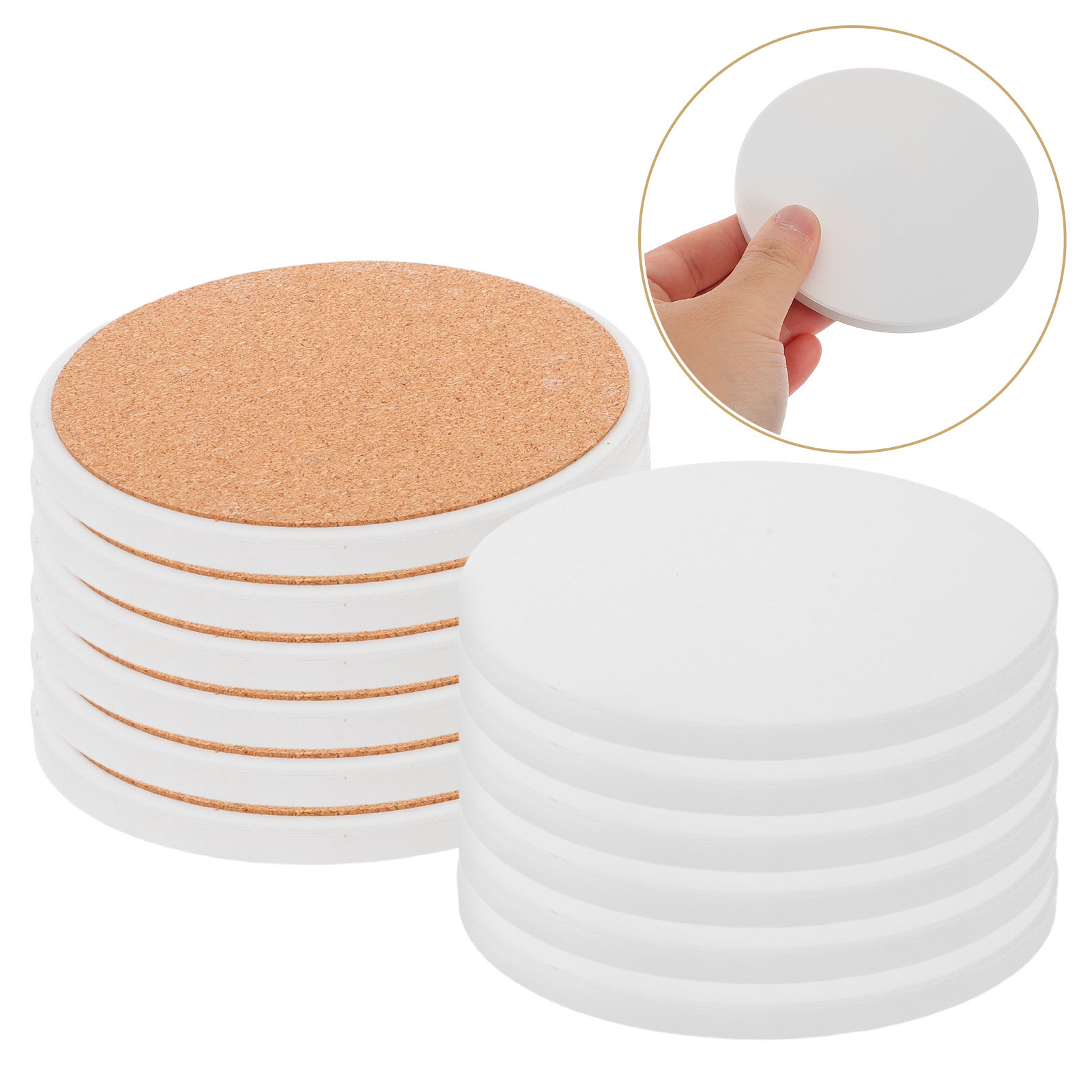 Coaster Sublimation Blank - 12 Posavasos Sublimables Blancos Redondos de