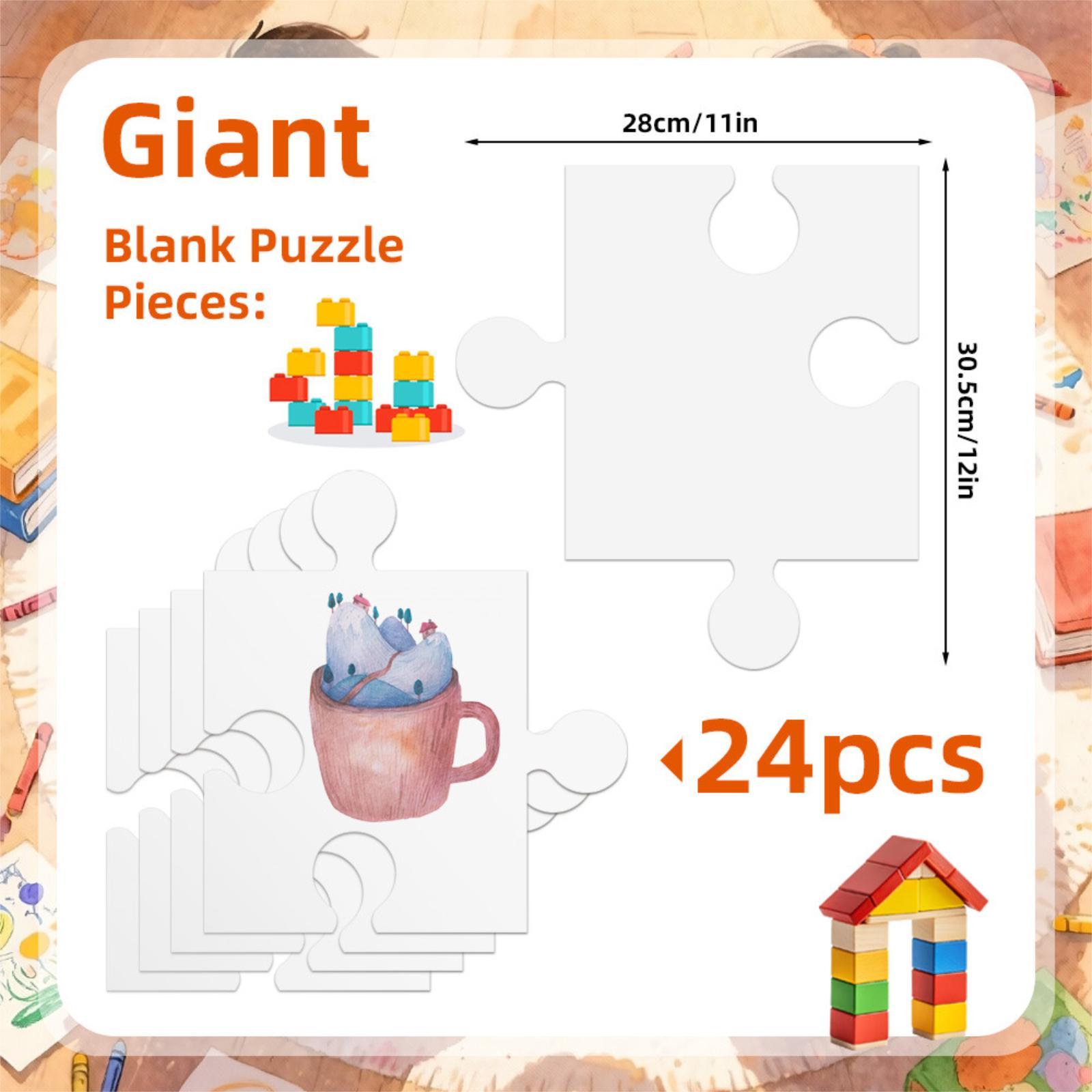 24 Rompecabezas de Cartón Blan - Puzzle Blank White reseña y precio